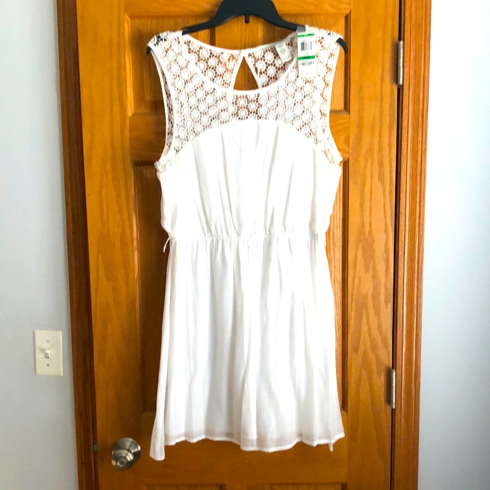 American Rag white sleeveless eyelet summer dress size Large NWT